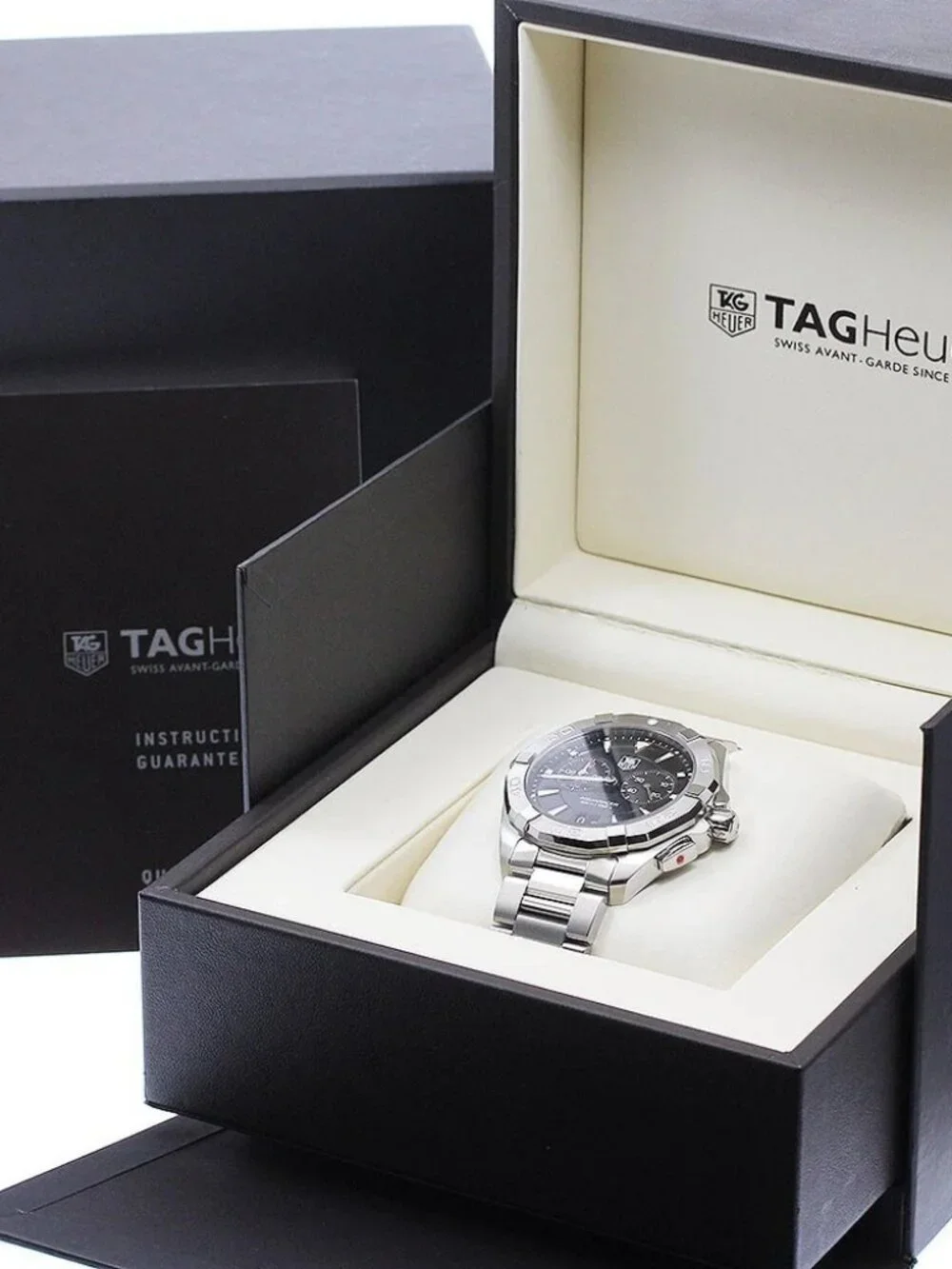 TAG HEUER Aqua racer WAY111Z Alarm Date Black Dial Quartz Men's Watch_971518